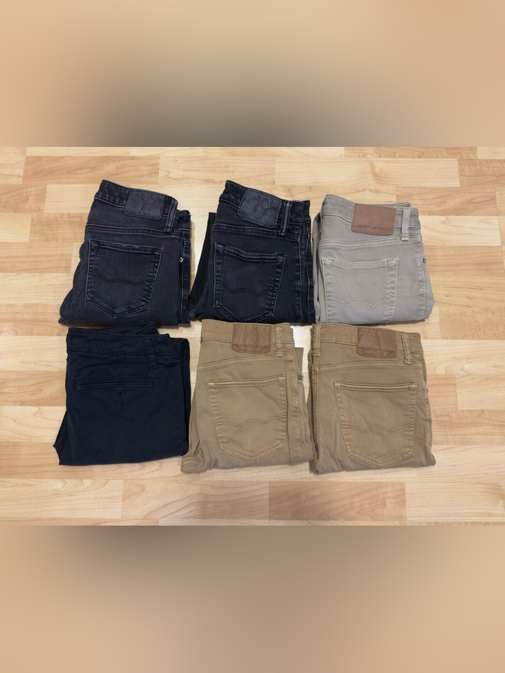 Lot of 6 American Eagle Men's Flex Skinny Jeans and Chinos - 28 x 30 and 28x 28